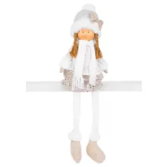 MagicHome karácsonyi szobor, szövet, 15 x 10 x 45