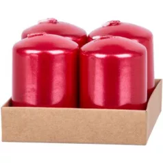 MagicHome karácsonyi gyertya, 4 x 6 cm, 4 db, piros