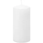 MagicHome karácsonyi gyertya, 5,5 x 12 cm, fehér, csillámokkal