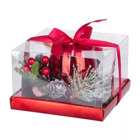 MagicHome karácsonyi gyertyatartó, 15,3 x 15,3 x 10 cm