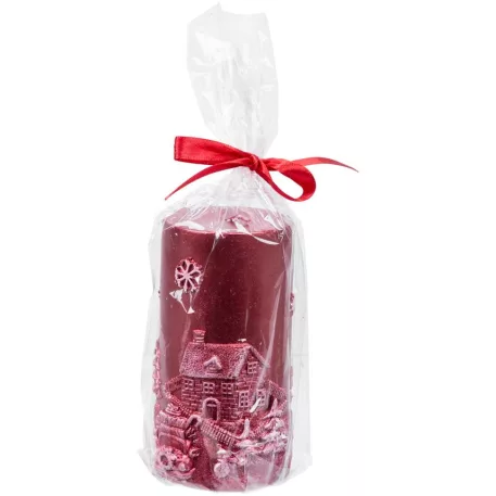 MagicHome karácsonyi gyertya, 7 x 12,5 cm, piros