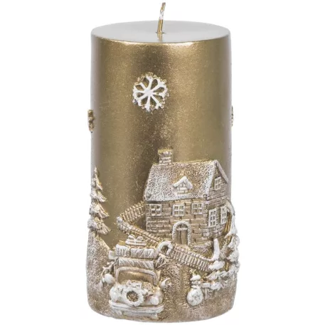 MagicHome karácsonyi gyertya, 7 x 12,5 cm, arany