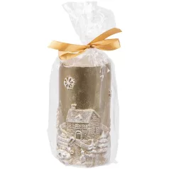 MagicHome karácsonyi gyertya, 7 x 12,5 cm, arany