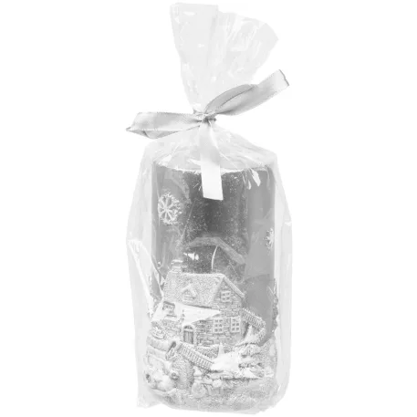 MagicHome karácsonyi gyertya, 7 x 12,5 cm, ezüst