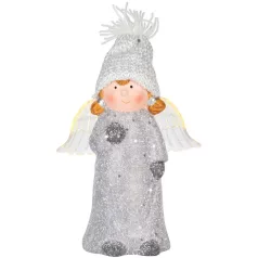   MagicHome karácsonyi szobor, Angyalka, LED, terrakotta, 10,5 x 6,5 x 14 cm