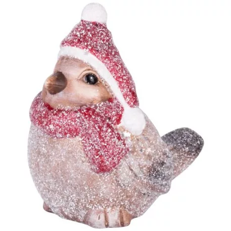 MagicHome karácsonyi dekoráció, Csillogó madár, 10,5 x 7,5 x 10,8 cm