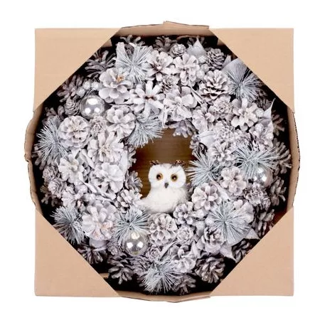 MagicHome karácsonyi koszorú, bagollyal, 40 cm