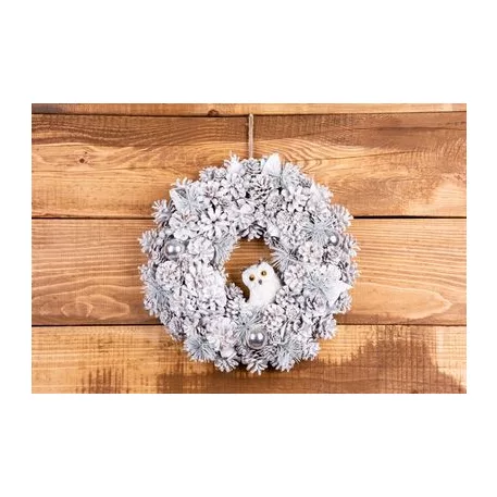 MagicHome karácsonyi koszorú, bagollyal, 40 cm