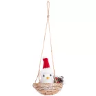 MagicHome karácsonyi dekoráció, Fészkelő madár, 11,5 x 10 x 11 cm