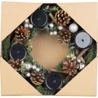 MagicHome adventi koszorú, fa, ezüst, 30 x 30 x 7 cm