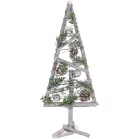 Karácsonyfa MagicHome, ezüst gömbökkel, 20 x 3 x 47 cm
