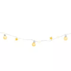   MagicHome égősor, 20 LED , gömbökkel és csillagokkal, arany