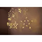 MagicHome karácsonyi függönylánc, 138x LED meleg fehér, csillagokkal, 230V, 8 funkciós, világítás, L-220x60/90 cm