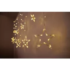   MagicHome karácsonyi függönylánc, 138x LED meleg fehér, csillagokkal, 230V, 8 funkciós, világítás, L-220x60/90 cm