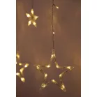 MagicHome karácsonyi függönylánc, 138x LED meleg fehér, csillagokkal, 230V, 8 funkciós, világítás, L-220x60/90 cm