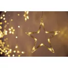 MagicHome karácsonyi függönylánc, 138x LED meleg fehér, csillagokkal, 230V, 8 funkciós, világítás, L-220x60/90 cm