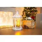 MagicHome karácsonyi Marokkó lámpa, LED meleg fehér, gyertyák, fehér, 3xAAA, műanyag, időzítő, 18x15x32 cm