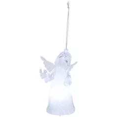   MagicHome karácsonyfadekoráció, Angyal, függő, meleg fehér, egyszerű világítás, 6x4,5x10 cm, Sellbox 12 db