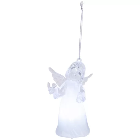 MagicHome karácsonyfadekoráció, Angyal, függő, meleg fehér, egyszerű világítás, 6x4,5x10 cm, Sellbox 12 db
