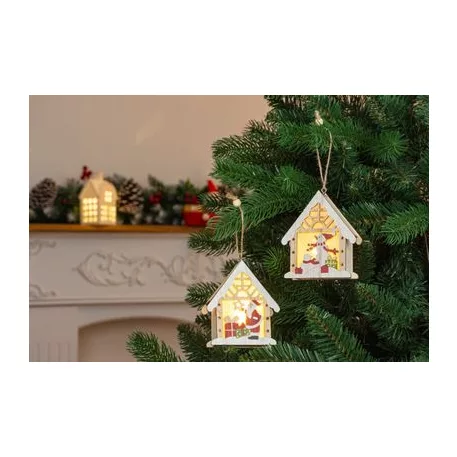 MagicHome karácsonyi dekoráció, Hóember házíkóban, LED, 9,2 x 3 x 10,4 cm