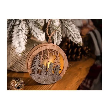 MagicHome Hóember gömbben, LED,  8,5 x 2 x 8,5 cm