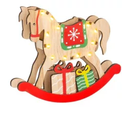   MagicHome karácsonyi dekoráció, Fa lovacska, 12 LED, 25 x 4 x 21 cm