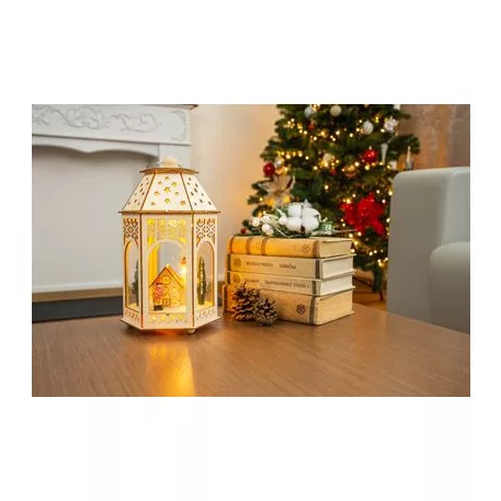 MagicHome karácsonyi lámpa, Fa, 9 LED, 16,5 x 14 x 30 cm