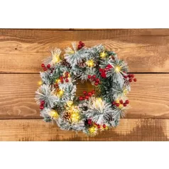 MagicHome karácsonyi koszorú,  LED, 30 cm