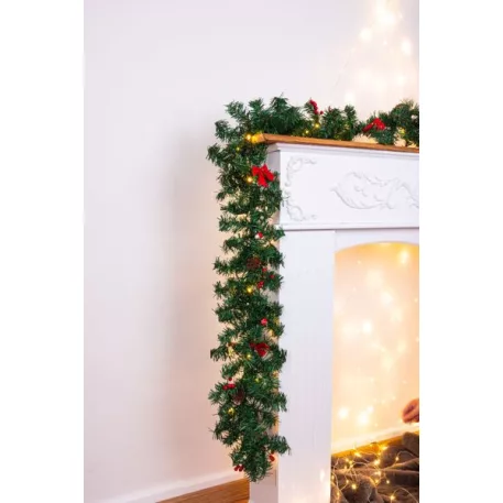 MagicHome karácsonyi füzér, 50 LED, meleg fehér, 8 funkció, 2,7 m