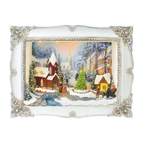 MagicHome karácsonyi dekoráció, Karácsonyi kép, LED, 3D, 28,5 x 8,2 x 21,2 cm