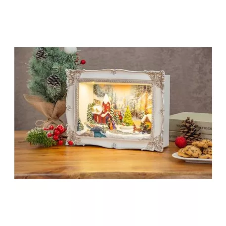 MagicHome karácsonyi dekoráció, Karácsonyi kép, LED, 3D, 28,5 x 8,2 x 21,2 cm