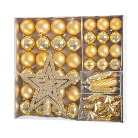 MagicHome karácsonyi dísz készlet, 50 db, 4-5 cm, arany