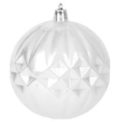   MagicHome karácsonyi gömbök, 31 db, 5-6-8-12 cm, fehér-ezüst