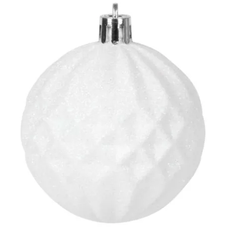 MagicHome karácsonyi gömbök, 31 db, 5-6-8-12 cm, fehér-ezüst