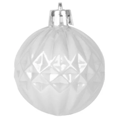 MagicHome karácsonyi gömbök, 31 db, 5-6-8-12 cm, fehér-ezüst