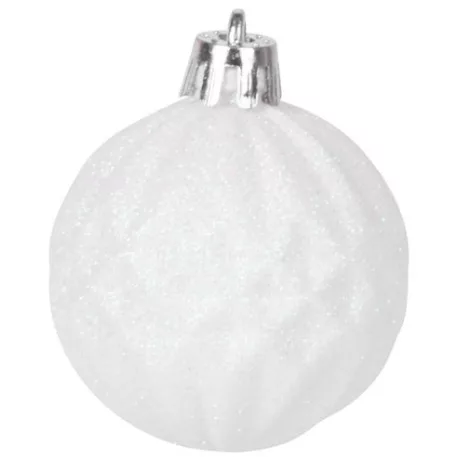 MagicHome karácsonyi gömbök, 31 db, 5-6-8-12 cm, fehér-ezüst