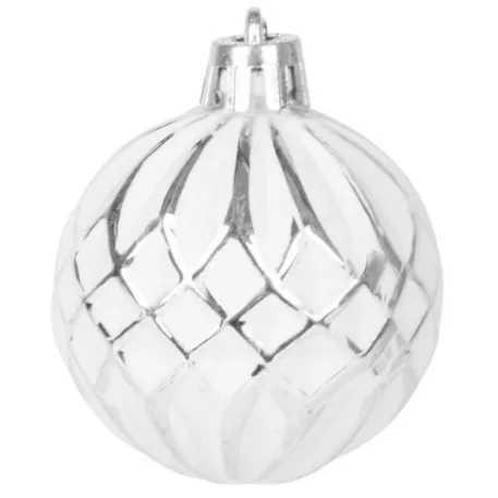 MagicHome karácsonyi gömbök, 31 db, 5-6-8-12 cm, fehér-ezüst