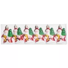 MagicHome karácsonyi dísz, Mikulás, 6 db, 6 cm