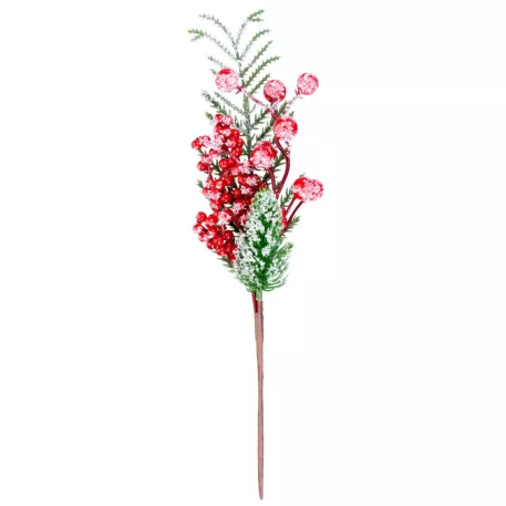 MagicHome karácsonyi ág bogyókkal, piros, 29 cm