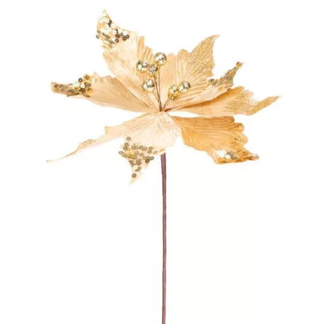 MagicHome karácsonyi virág, arany, 31 cm