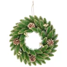 MagicHome karácsonyi koszorú, natúr, aranyozott, 33 cm