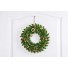 MagicHome karácsonyi koszorú, natúr, aranyozott, 33 cm