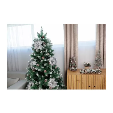 MagicHome Mikulásvirág, ezüst, 35 cm