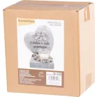 Dekoráció MagicHome, Szív angyalkákkal, polirezin, sírra, 15,5x12x17,5 cm