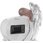 MagicHome dekoráció, Angyal szívvel, polirezin, napelem, sírra, 17,5x9,5x20 cm