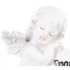 Dekoráció MagicHome, Angyal szívvel, polirezin, sírhoz, 8,5x7,5x11,8 cm