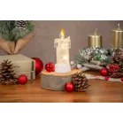 Gyertya MagicHome Karácsony, 3x LED, meleg fehér, beltéri, 5x13,5 cm