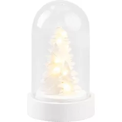  Dekoráció MagicHome Karácsony, fehér fa kupolában, LED, meleg fehér, beltéri, 5,5x9 cm