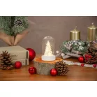 Dekoráció MagicHome Karácsony, fehér fa kupolában, LED, meleg fehér, beltéri, 5,5x9 cm