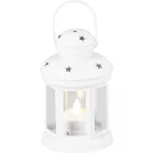 MagicHome karácsonyi lámpás, fehér, LED gyertyával, meleg fehér színben, 10x15/20 cm, mozgó lánggal